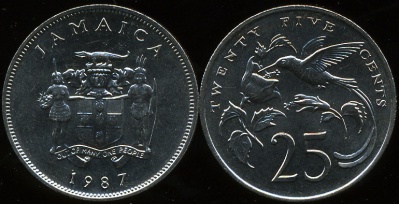 Ямайка. 25 центов. 1987 (Unc)