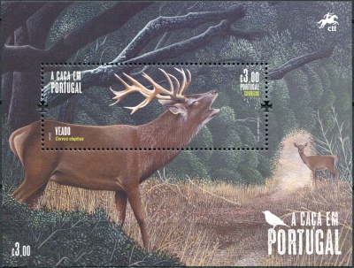 Португалия. 2022. Благородный олень (Cervus elaphus) (Почтовый блок. MNH OG)