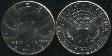 США. Монета 1/2 доллара. 2013.D (KM#A202b. Unc) Kennedy Half Dollar