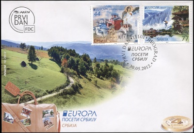 Сербия. 2012. Посетите Сербию (Конверт Первого Дня. )