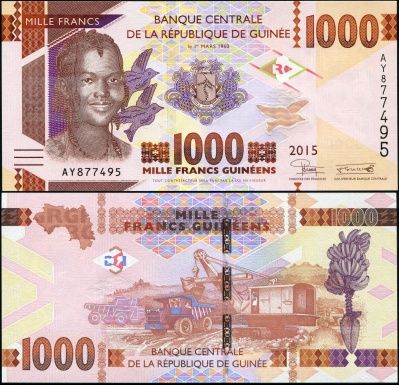 Гвинея. 1000 франков (Unc) 2015