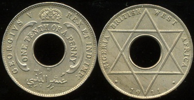 Британская Западная Африка. 1/10 пенни. 1911 (Unc)