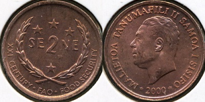 Самоа. 2 сене. 2000 (Unc)
