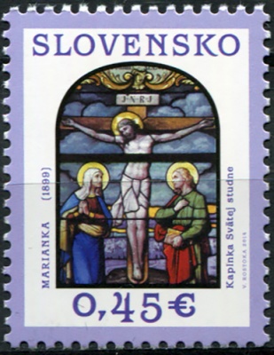 Словакия. 2014. Витражи. Пасха. Распятие (Почтовая марка. MNH OG)