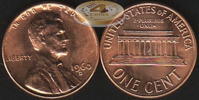 США. 1 цент. 1960.D (Unc)