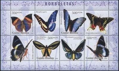 Гвинея-Биссау. 2006. Бабочки (М.Лист. MNH OG)