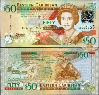 Восточные Карибы. 50 долларов (Unc) 2008