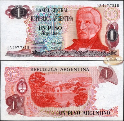 Аргентина. 1 песо аргентино (Unc) 1984