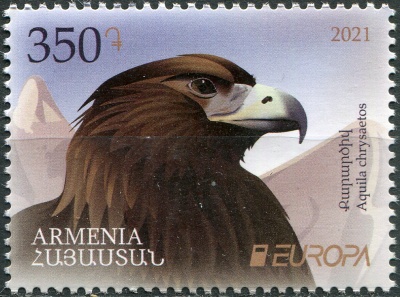 Армения. 2021. Беркут (Aquila chrysaetos) (Почтовая марка. MNH OG)