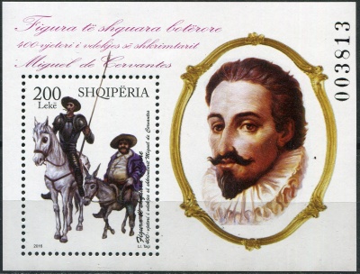 Албания. 2016. 400-я годовщина смерти Мигеля де Сервантеса (Почтовый блок. MNH OG)
