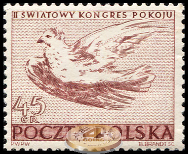 Польша. 1950. 2-й Всемирный Конгресс сторонников мира в Варшаве (Почтовая марка. MNH OG)