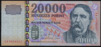 Венгрия. Банкнота 20000 форинтов. 2009. Unc. Бумага. Кат.# P.201b