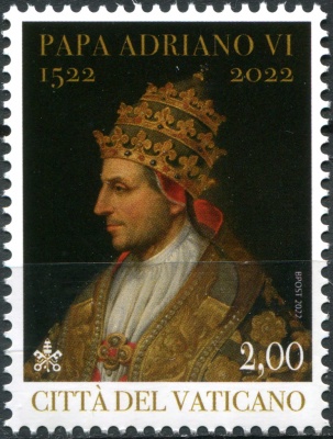 Ватикан. 2022. 500-летие избрания Папы Римского Адриана VI (Почтовая марка. MNH OG)