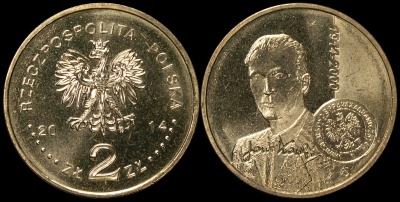 Польша. 2 злотых. 2014 (Unc) 100 лет со дня рождения Яна Карского