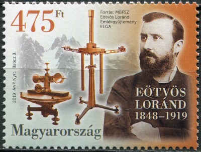 Венгрия. 2019. 100-летие со дня смерти Лоранда Этвёша (1848-1919) (Почтовая марка. MNH OG)