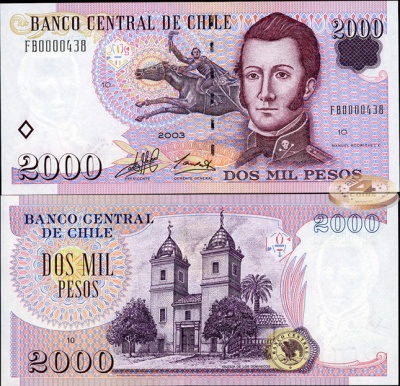 Чили. 2000 песо (Unc) 2003