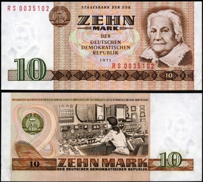 Германия (ГДР). 10 марок (Unc) 1971