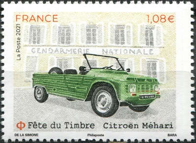 Франция. 2021. Автомобили. Citroën Méhari (Почтовая марка. MNH OG)