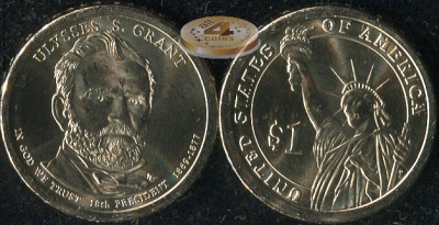 США. 1 доллар. 2011.P (Unc) Улисс Грант