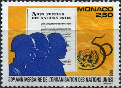 Монако. 1995. 50-я годовщина ООН. Миротворцы (Почтовая марка. MNH OG)