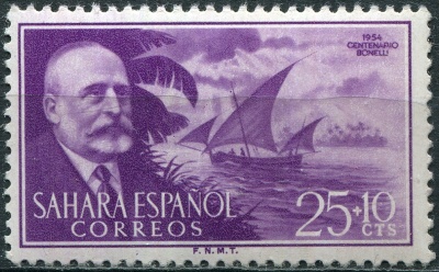 Испанская Сахара. 1955. 100-летие Емилио Бонелли (Почтовая марка. MNH OG)