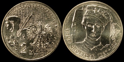 Польша. 2 злотых. 2010 (Unc) Артур Гротгер