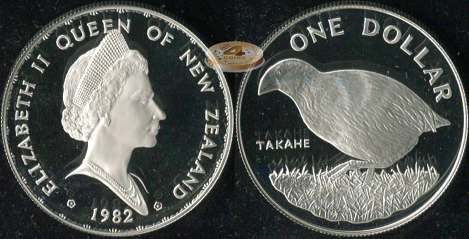 Новая Зеландия. 1 доллар. 1982 (Proof. Серебро)