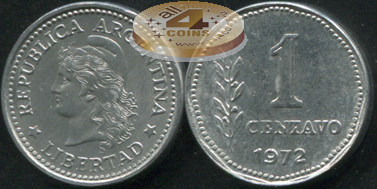 Аргентина. 1 центаво. 1972 (Unc)