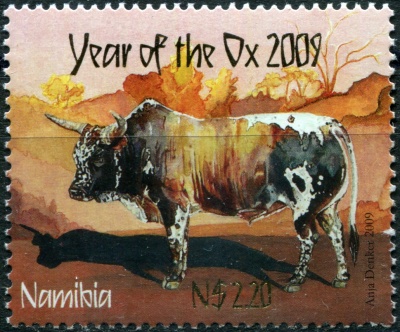Намибия. 2009. Год Быка (Почтовая марка. MNH OG)