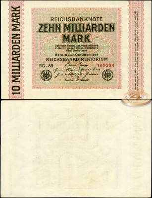 Германия (Веймарская респ.). 10 000 000 000 марок (aUnc) 1923