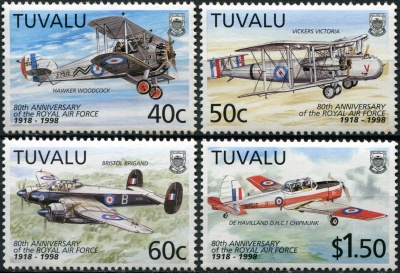 Тувалу. 1998. 80-летие Королевских ВВС. Самолёты (Серия. MNH OG)