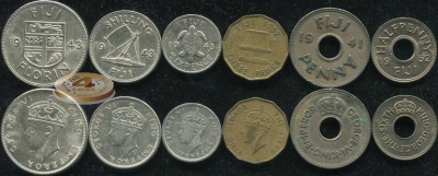 Фиджи. Набор №5 (6 монет. 3 серебро) 1934-52