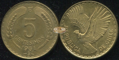 Чили. 5 центезимо. 1961 (Unc)