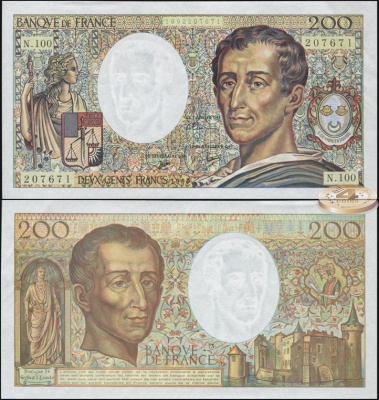 Франция. 200 франков (Unc) 1990
