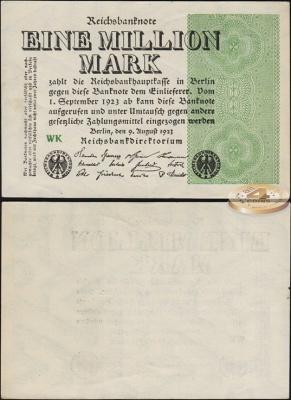 Германия (Веймарская респ.). 1 000 000 марок (aUnc+) 1923