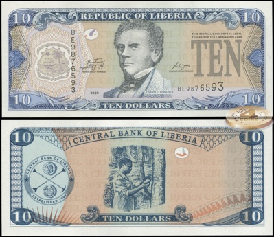 Либерия. 10 долларов (Unc) 2009