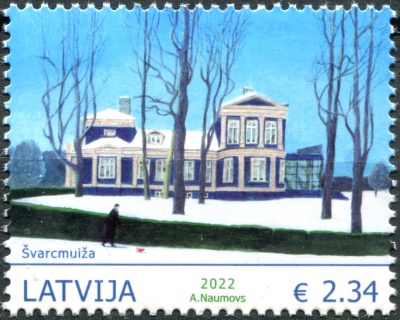 Латвия. 2022. Усадебные дома Латвии. Švarcmuiža, Рига (Почтовая марка. MNH OG)