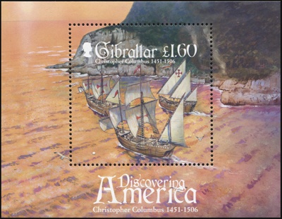 Гибралтар. 2006. 100 лет со дня смерти Христофора Колумба (Блок. MNH OG)