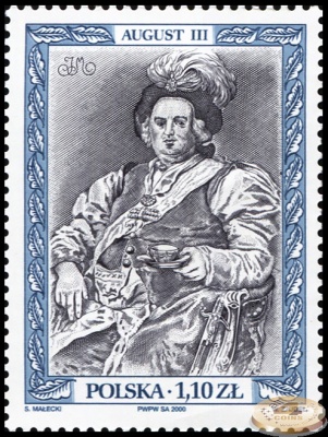 Польша. 2000. Август III Саксонец [1696—1763] (Почтовая марка. MNH OG)