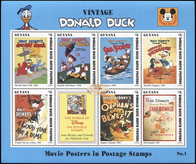 Гайана. 1994. Плакаты Кино на почтовых марках 1 (Малый лист. MNH OG)