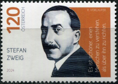 Австрия. 2024. Стефан Цвейг (1881-1942), писатель (Почтовая марка. MNH OG)