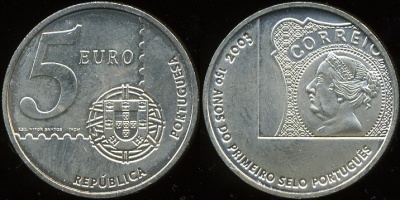 Португалия. 5 евро. 2003 (Unc)