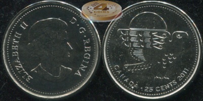 Канада. 25 центов. 2011 (Unc)