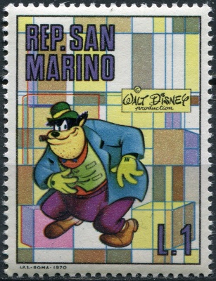 Сан-Марино. 1970. Персонажи Уолта Диснея. Пит (Почтовая марка. MNH OG)