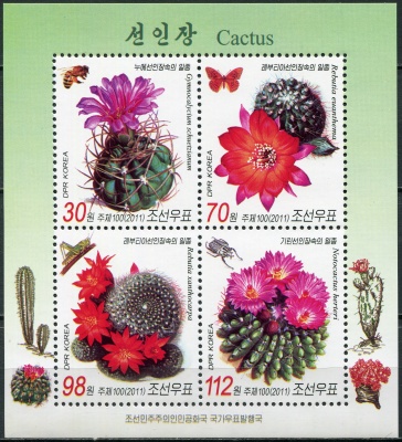 КНДР. 2011. Кактусы (Блок. MNH OG)