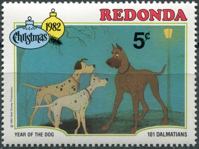 Редонда. 1982. Понго и Пердита встречают Дого (Почтовая марка. MNH OG)
