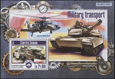 Сьерра Леоне. 2015. Военный транспорт. Выпуск 2 (Блок. MNH OG)