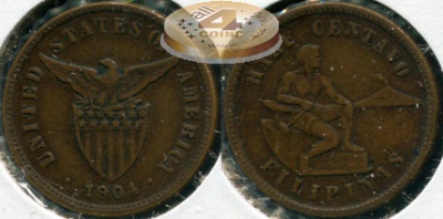 Филиппины /США/. 1/2 центаво. 1904 (XF/VF)