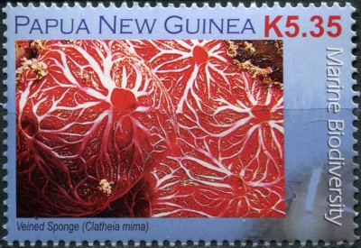 Папуа Новая Гвинея. 2008. Красная губка (Почтовая марка. MNH OG)