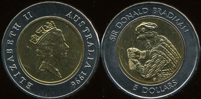 Австралия. 5 долларов. 1996 (Unc. Биметалл)